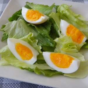 ゆで卵のせ野菜サラダ